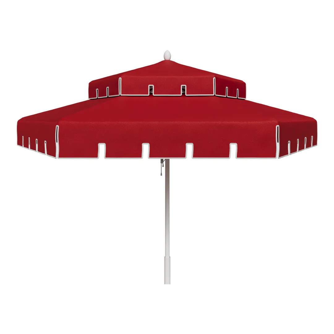 Ruby Red / White Piping