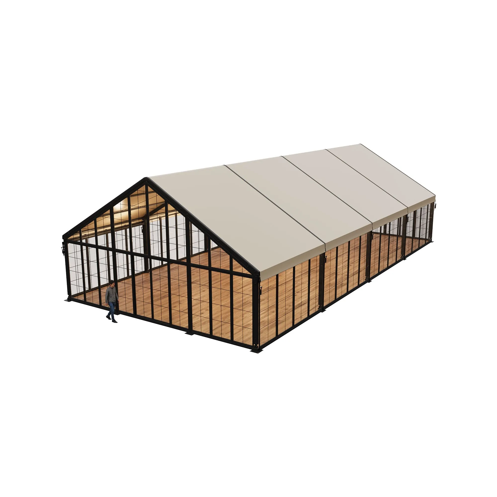 Beige Roof - Glass Gables - Glass Sides